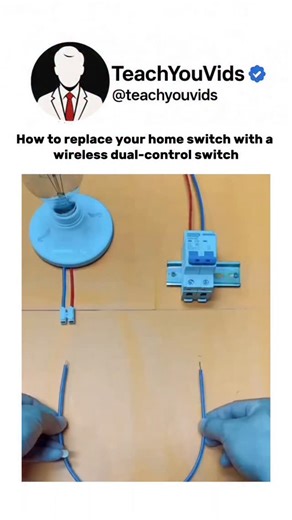 Teach You Vids on Instagram: "How to replace your home switch with a wireless dual-control switch 💡📲—a smart upgrade that adds convenience and control without complicated wiring. This video is for educational purposes only. DM for credit/ removal. #SmartHome #WirelessSwitch #HomeUpgrade #TechExplained #EducationalContent"