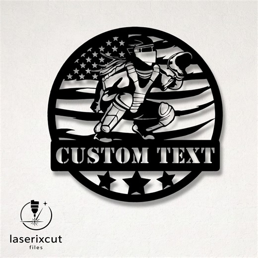 Customizable Softball Player Laser Cut Vector Files - SVG, DXF, Glowforge, Cricut, CNC, Metal Wall Art, Sports Decor, Instant Download - Etsy