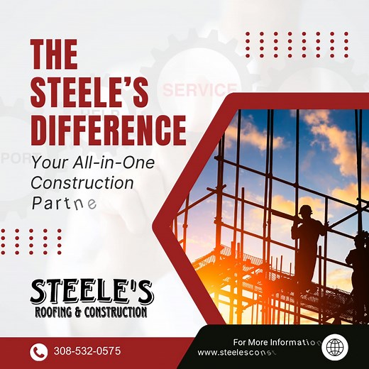 Hiring a team that covers everything from planning to roofing means fewer delays and a higher-quality finish. Whether it’s residential, commercial, or exterior work, Steele’s Construction is your all-in-one construction partner. With a full range of services under one roof, we make projects smoother, faster, and more cost-effective. That’s the Steele’s difference! | Steele's Roofing & Construction | Facebook