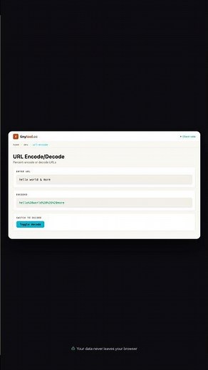 URL Encode/Decode — Free Online Tool | TinyTool.cc