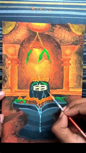 How to paint shivling using acrylic colour #acrylicpainting #art #drawing #shivling #shiv #trending