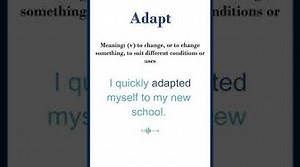 Adapt meaning Adapt in a Sentence Most common words in English shorts