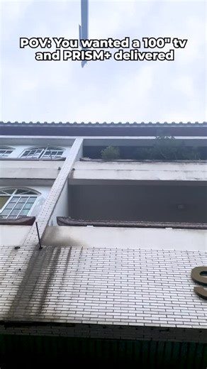 Look up in the sky it’s a bird, it’s a plane… or a crane with a 100” TV! A sneak peak into our mighty team of TV technicians delivering and installing the PRISM+ 100” QLED 4K Google TV 來 | PRISM+ | Facebook