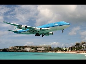 KLMオランダ航空 B747-400 セントマーチン 着陸 / Landing at Saint Martin