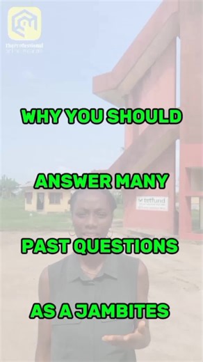 Don't just read a topic, but read a topic and answer past questions on that topic This is the only way you are sure you fully understand that topic, answering past questions in jamb, makes you acquainted with likely jamb questions And give you a chance to score very high in JAMB 2026 #jambites #JAMB2026 #utme2026classes #jambpastquestions #answerpastquestions #theprofessionalonlinetutorial #fypage #foryourpage #goviral