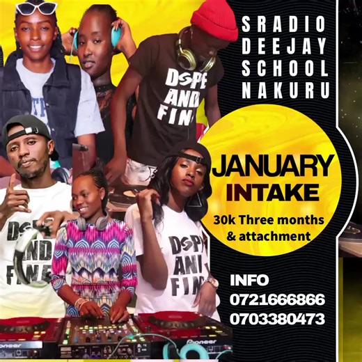 Don’t stay at home with talent and dreams that deserve a stage! If you’ve always wanted to become a professional deejay, now is the time to turn that passion into real skills and real opportunities. At Sradio Deejay School Nakuru, we offer hands-on training, modern equipment, real-industry exposure, and mentorship from experienced professionals. Whether you’re a beginner with zero experience or a deejay looking to upgrade your skills, we’ve got you covered. 🎶 Learn mixing, beat matching, scratc
