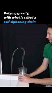 193K views · 1.2K reactions | This phenomenon is known as the self-siphoning chain or fountain chain effect. This interesting behavior occurs when a chain is piled on a surface and one end is placed into a container of liquid. | Physics | Facebook
