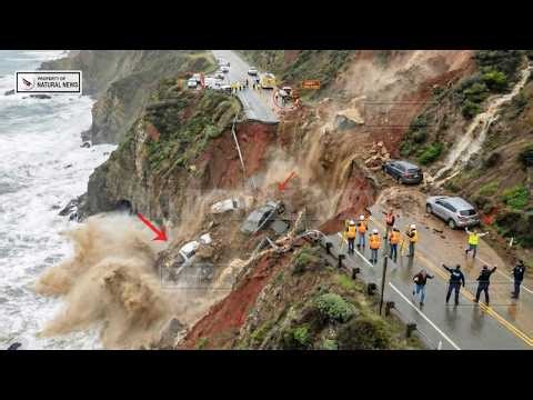 Storm Surge in California Today — Highway 1 COLLAPSE as Mudslides BURY Big Sur, Scientists Terrified