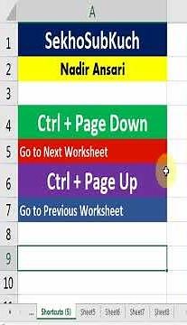 Move to Next & Previous Sheet By Using Excel Shortcuts