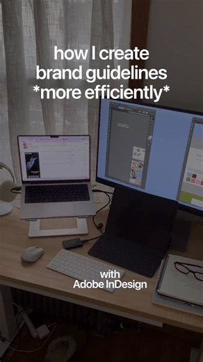 Playful Brand & Web Design Studio / By Alyssa Nguyen on Instagram: "I love that these features are what the community has asked for, and Adobe listened! As a brand designer, I create at least 20 brand guidelines a year, and these time-saving features have made the process so much more efficient! 🤠 Using @adobe Illustrator and InDesign together have been hugeee for saving time, since I’m not hopping back and forth between applications. AND the swatches, paragraph styles, and multi-threading feat