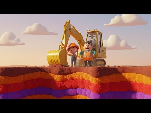 “Happy Dig-Dig Excavator Adventure | Giggly Musical Story for Kids | Magic Melo Kids”
