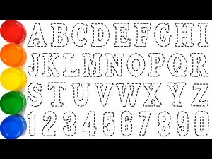 Alphabet and Numbers Drawing Tutorial for Beginners With Easy Way // Painting ABCD & 1234 // Ks Art