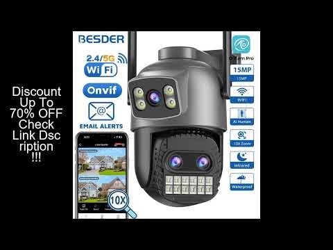 BESDER 15MP Wifi Camera Outdoor Dual Screen 10X Digital Zoom CCTV Video Surveillance Cam PTZ 8MP Sec