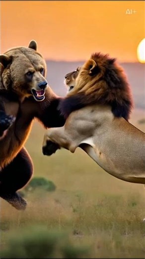Usa Lion vs Bear Fight | King of Jungle vs Beast of the Wild 🦁🐻