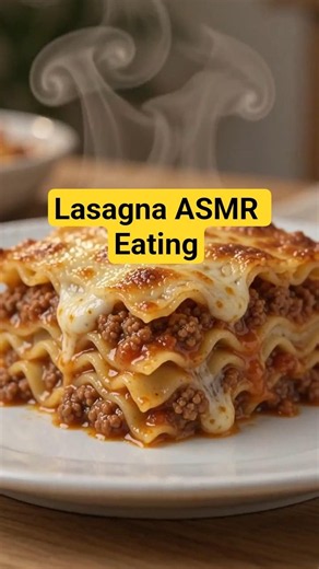 Lasagna ASMR | Cheesy Layers & Satisfying Eating Sounds 🍝