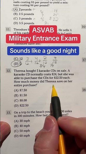 ASVAB Math AFQT AR Solutions 12