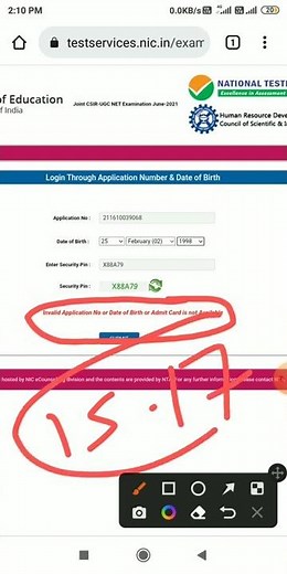 csir net jrf/invalid application number problem csir net admit card 2022/life science admit card