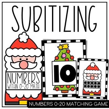 Kindergarten | Numbers 0–20 | Matching Cards | Christmas Theme