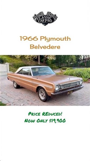 1966 Plymouth Belvedere - Price Reduced! Now Just $19,900!