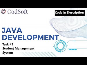 Student Management System | CodSoft Task 3 | Java Programming Internship | Code in Description