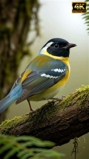 Mesmerizing Song Of This Vibrant Bird | Misty Oak Perch | Warbler Song In 4K | Cinematic #shorts