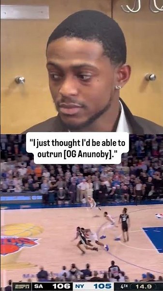 De'Aaron Fox explains his late-game shot that was blocked by OG Anunoby (via @BenGolliver/X)