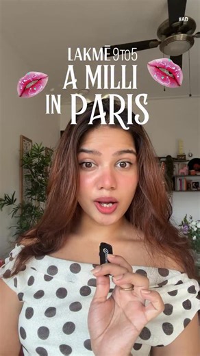 srishti garg on Instagram: "Some girls are a Milli in Paris; i’m a Milli in Mumbai, where french fries don’t speak french and ambitions come with EMI options 🎀💅🏾 life is a little unhinged, the future has opinions, and before things spiral, i do what helps me feel sorted, * Lakmē Eyeconic Eyeliner: to stay on track when life isn’t * Lakmē HYA Matte Foundation: to blur the chaos * Lakmē HYA Matte Liquid Lipstick (Boardroom Blush HO2): because if you’re going to yap, do it chic ✨Share your Milli