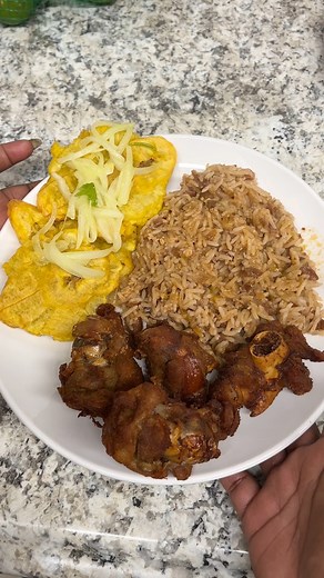 31K views · 721 reactions | Diri Kole ak sauce Turkey / Haitian rice and beans with stew Turkey. The plantains are just a bonus since I was going to fry the turkey. Real quick and easy dinner. #haitiandinner #haitianfood #haitianrecipes #haitiancuisine #caribbeanfood | Eureka Carterome | Facebook
