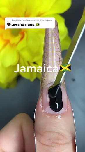 Jamaican Flag Nail Art Tutorial | uñas con polygel