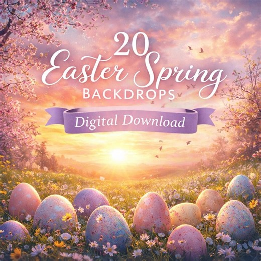 20 Easter Spring Backdrop Images, Pastel Egg Meadow Scenes, Soft Sunrise Floral Backgrounds - Etsy