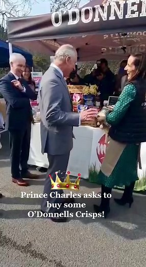What an absolute honour to meet The Prince of Wales and The Duchess of Cornwall today in Tipperary. Prince Charles asked if he could buy some O’Donnells Crisps! Wow!!Kate told him about our lovely Ballymaloe Relish flavour which he was keen to try.A Great day for Tipperary and our fellow Tipperary Food producers.#royalvisitireland #tipperary #ireland #crisps #odonnellscrisps #relish #ballymaloe @BallymaloeFoods