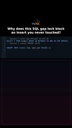 Why does this SQL gap lock block an insert you never touched? #sqlrange