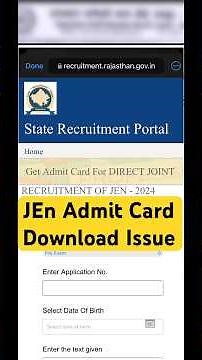 RSMSSB JE Admit Card 2025 | Rajasthan JE Admit Card Update |How to Download JEn Admit Card #rssbjen