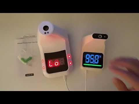 K3 Infrared Thermometer Body Temperature Scanner Forehead Wall Mounted Quick English Review