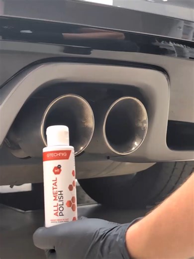 The details complete the detail. M1 All Metal Polish restores shine to metal surfaces like exhaust tips, chrome trim and other metal accents. It removes oxidation and staining to leave a bright, clean finish. Because the small details matter. #GtechniqSA #CarDetailing #MetalPolish
