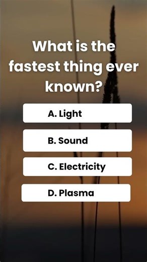 Can you guess the fastest thing?| GK quiz #quiz #gk #ytshorts #feed #feedfeed #mindbendingquiz #gkgs