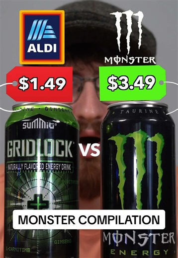 ALDI VS NAME BRAND MONSTERS PT. 1 #aldi #monster #aldifinds #energydrink #aldivsnamebrand