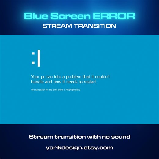 Blue Screen Error Stream Transition | OBS Stinger | Animated Stream Transition | Twitch Streamlabs Scenes Stinger | Twitch Transition - Etsy
