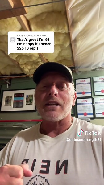 Replying to @.jmu0 Strong old men. #oldmanstrength61 #benchpress #gym