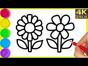 How to draw a flower step by step || flower Drawings with colour drawing easy for beginners. By Arya