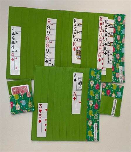 Card Game Organizer Mats: Canasta, Samba, Queens - Set of 2 Card Pockets - Etsy