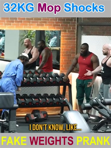 32KG Mop Shocks GIRLS 😱 and BodyBuilders in a GYM 🥰 | Pretended to be a CLEANER | Dafam Niflix