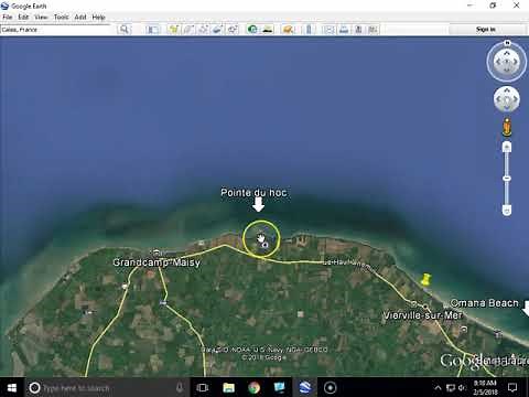 D Day Invasion Beaches June 6, 1944 from Google Earth