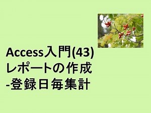 Access入門(43) レポートの作成 レポートの作成 登録日毎集計
