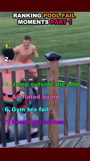 🏆 Ranking the Craziest Pool Fail Moments! #ranked #ranking#fails