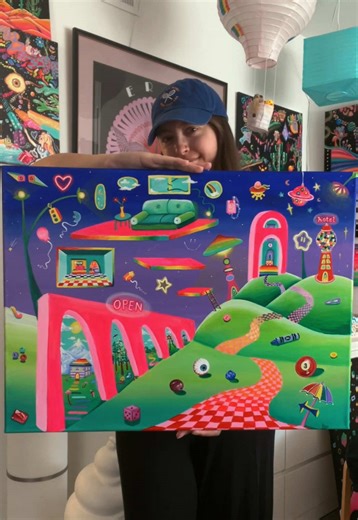 Surreal Dreamscape Acrylic Art Reveal