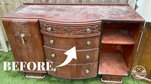 Art Deco Buffet restoration. Bringing back the luxury and opulence of the era. | Flipping Drawers