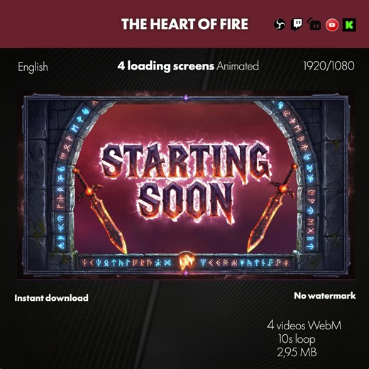 The Heart of Fire - Loadind Screens Overlay - Etsy