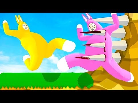Kicking My Friend Into Spikes - Super Bunny Man (Funny Moments)