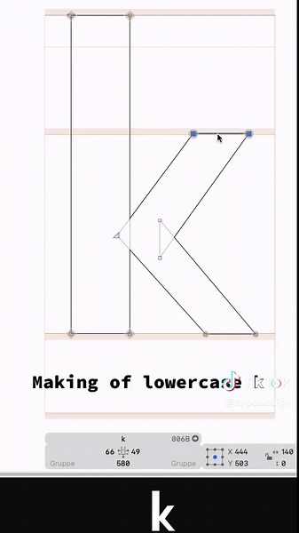 Making of Lowercase K in Typography Design